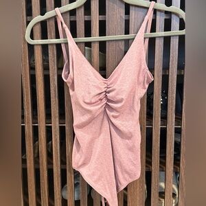 Lululemon Pink Ruched Bodysuit